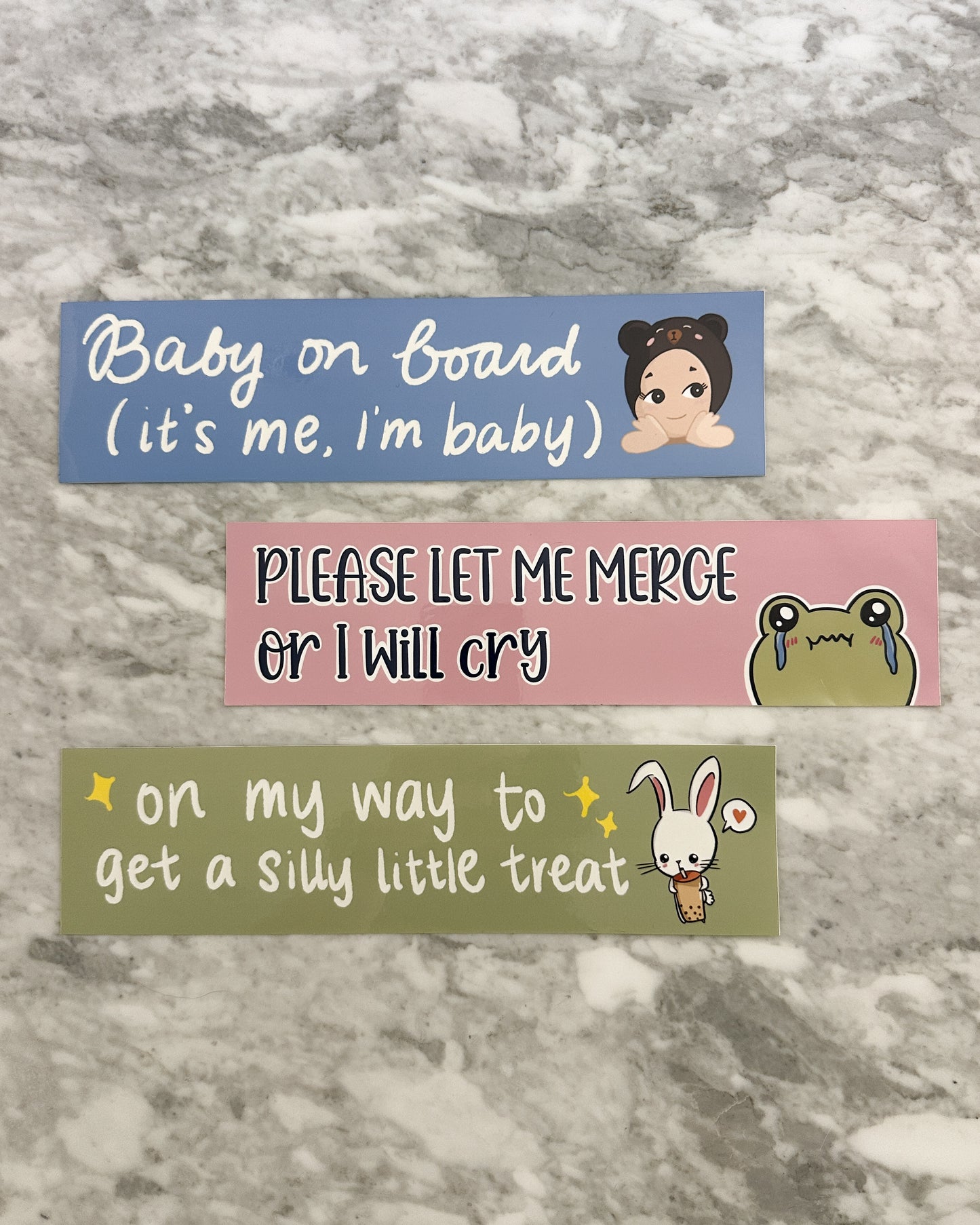 Please Let Me Merge Frog Bumper Sticker