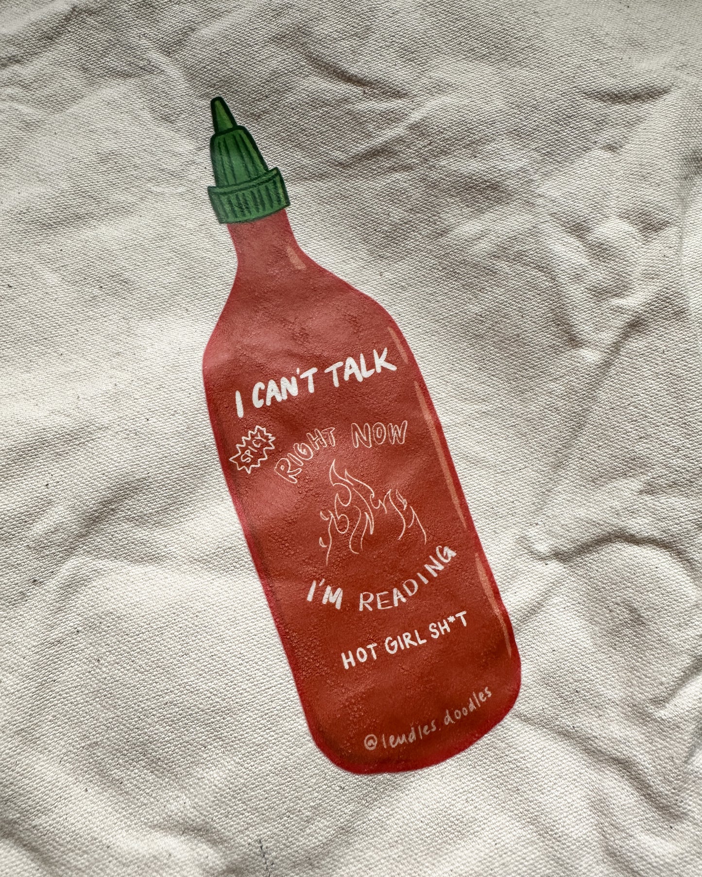 I Can't Talk Right Now I'm Reading Hot Girl Sh*t Tote Bag, 12oz Organic Cotton