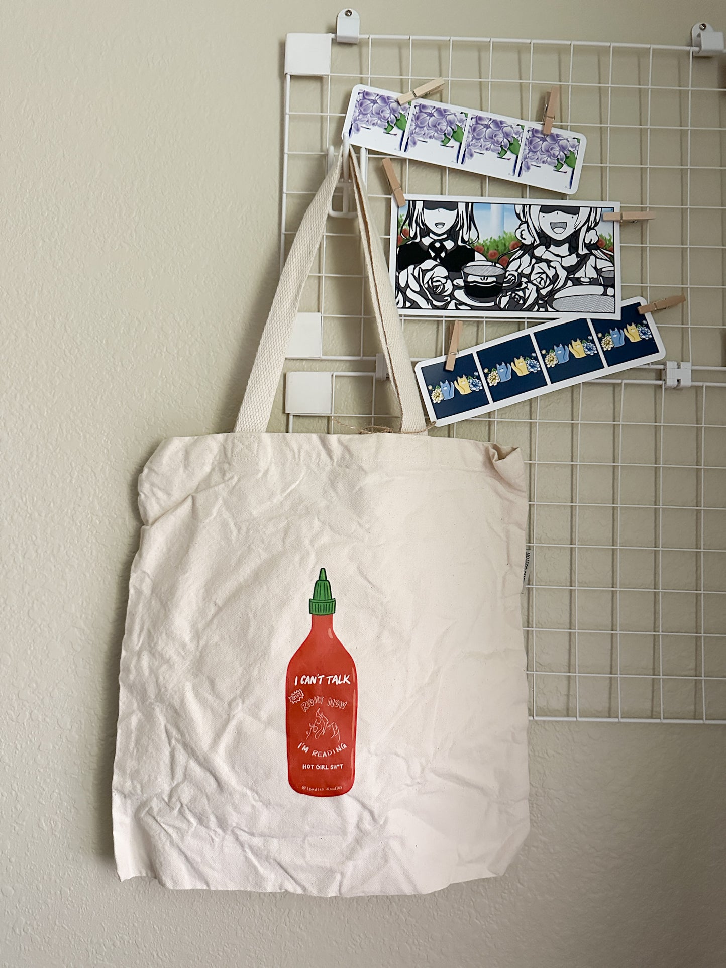 I Can't Talk Right Now I'm Reading Hot Girl Sh*t Tote Bag, 12oz Organic Cotton