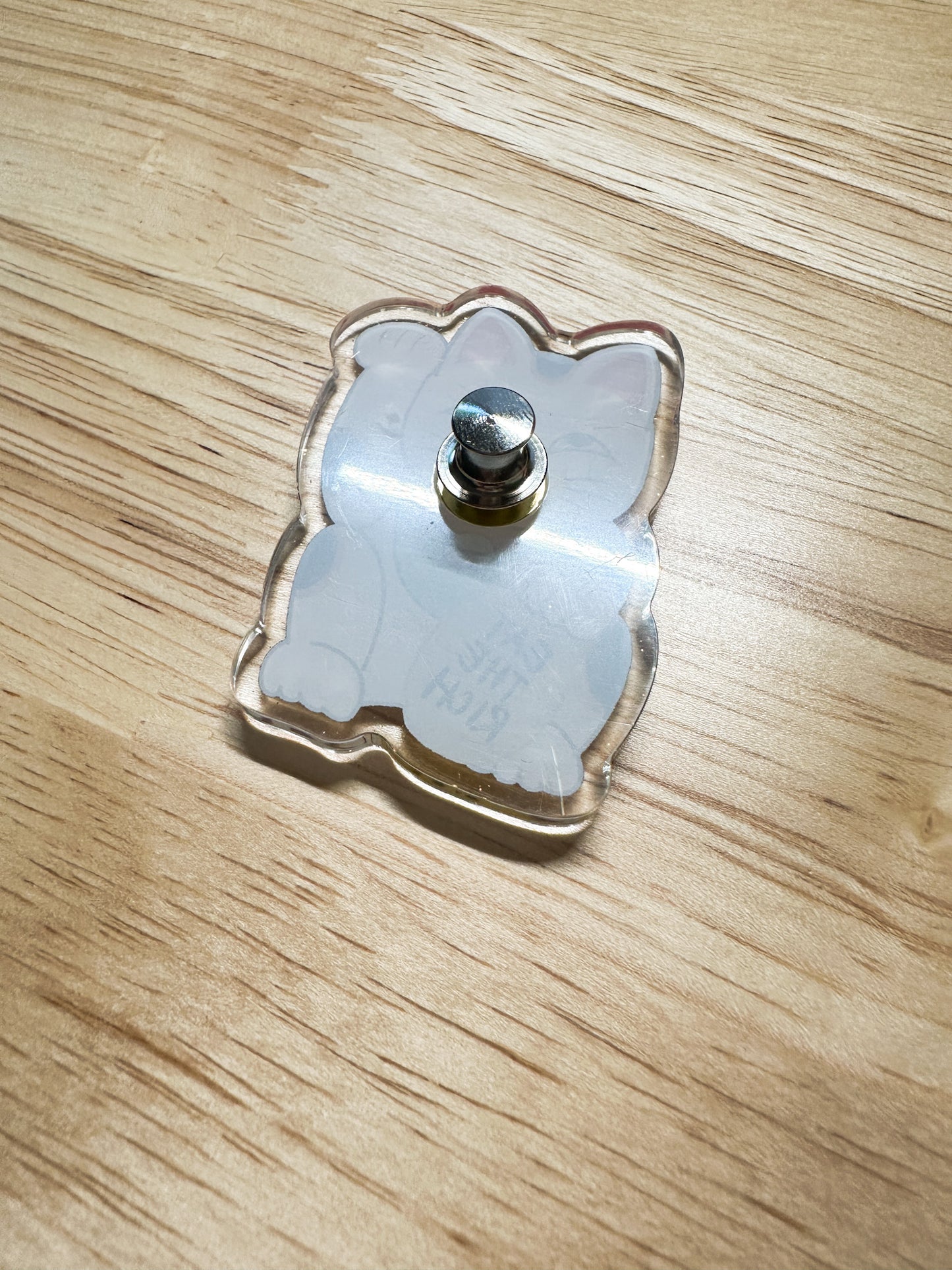 Eat The Rich Lucky Cat 招財貓 Acrylic Pin