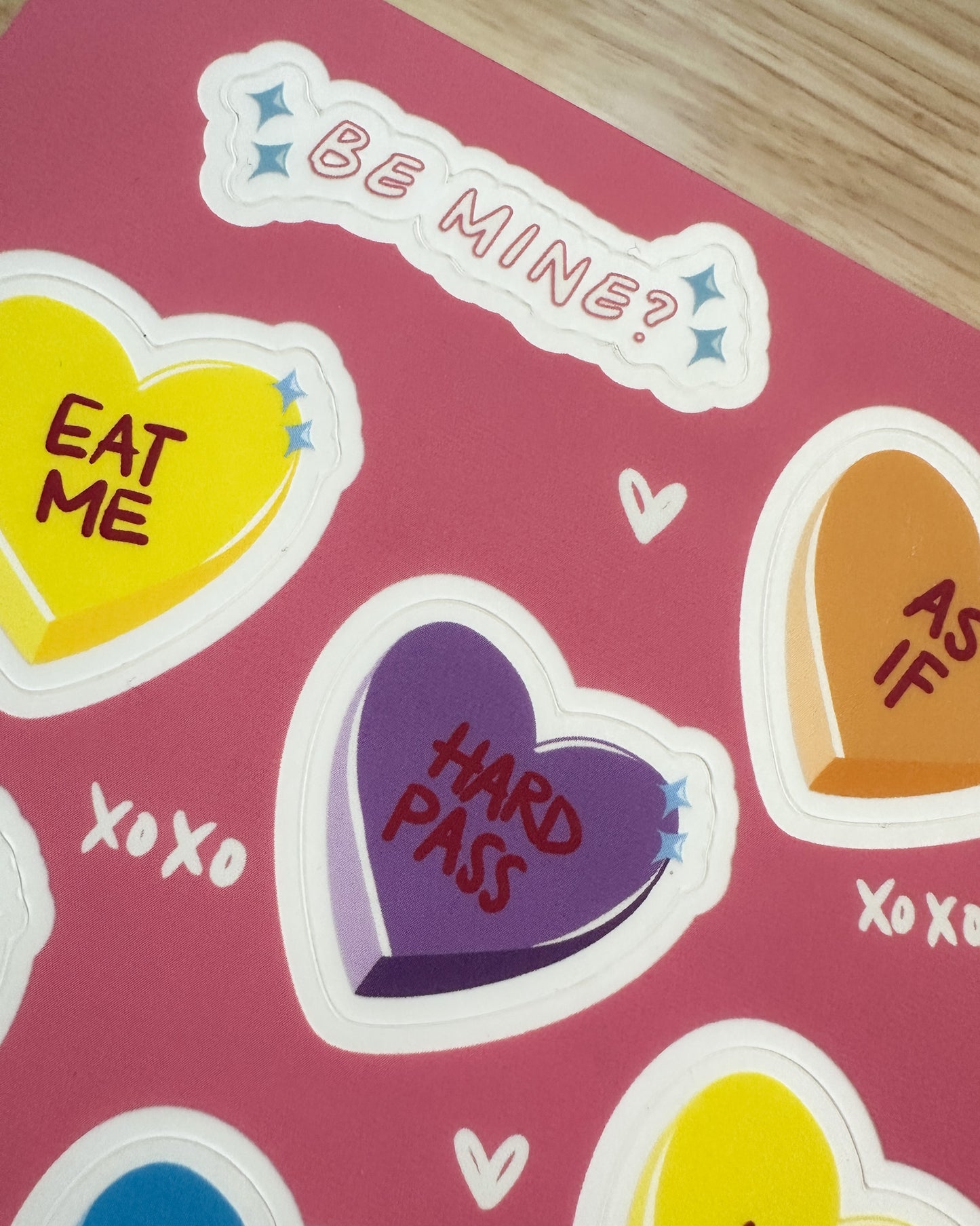 Be Mine Conversation Hearts (5x7 Sticker Sheet)