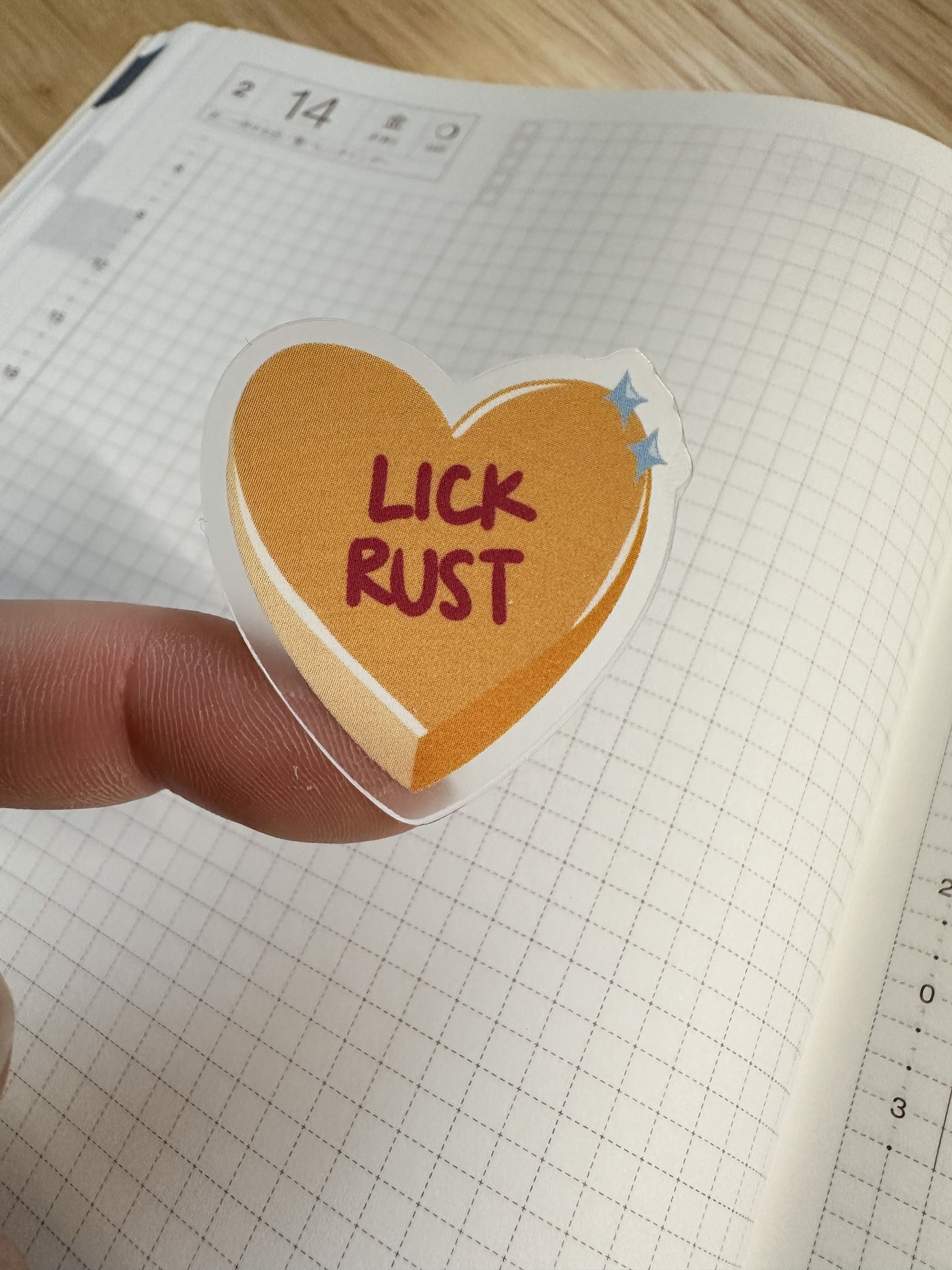 "Lick Rust" Conversation Heart Sticker (Matte)