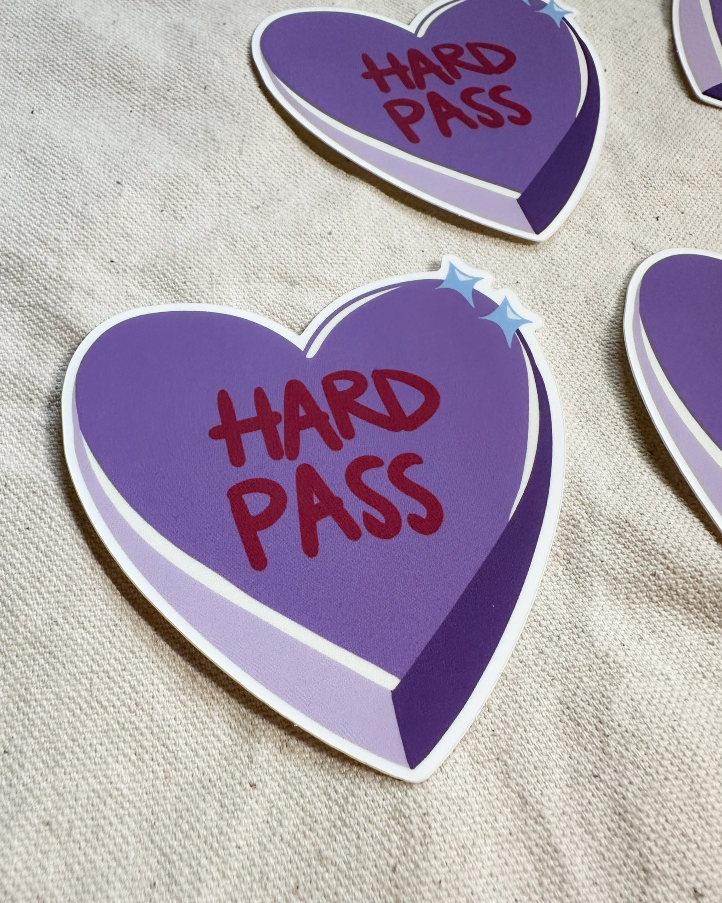 "Hard Pass" Conversation Heart Sticker (Matte)