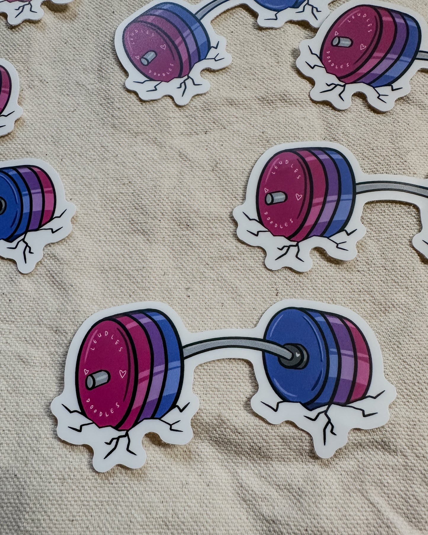 Stronger Together Subtle Pride Barbell Sticker (Matte)