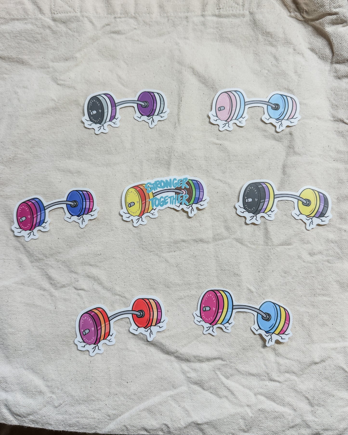 Asexual Subtle Pride Barbell Sticker (Matte)