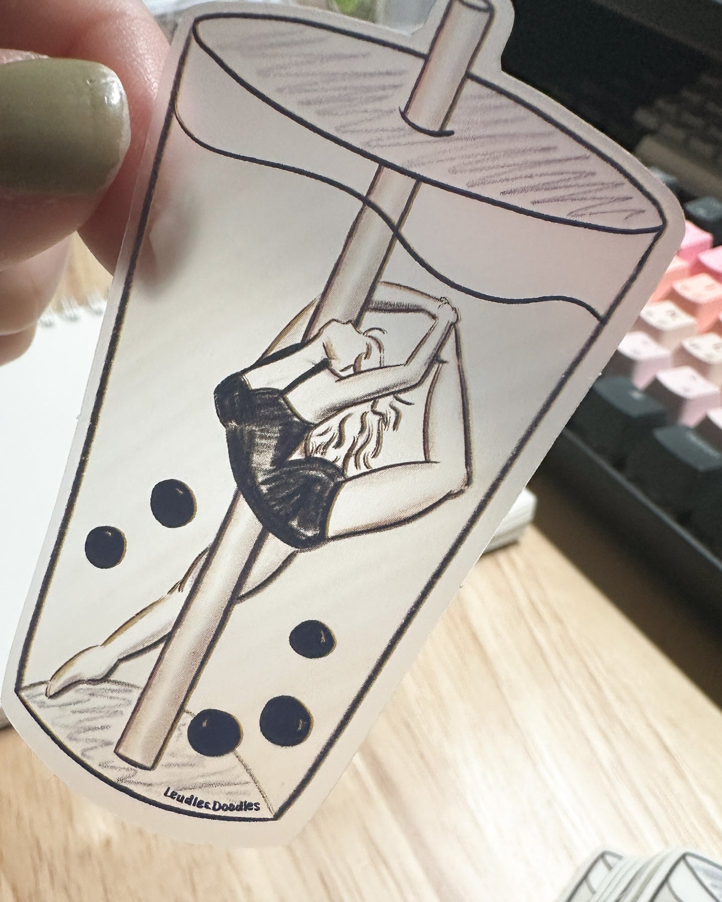 Boba Pearl Dancer Sticker (Matte Translucent)