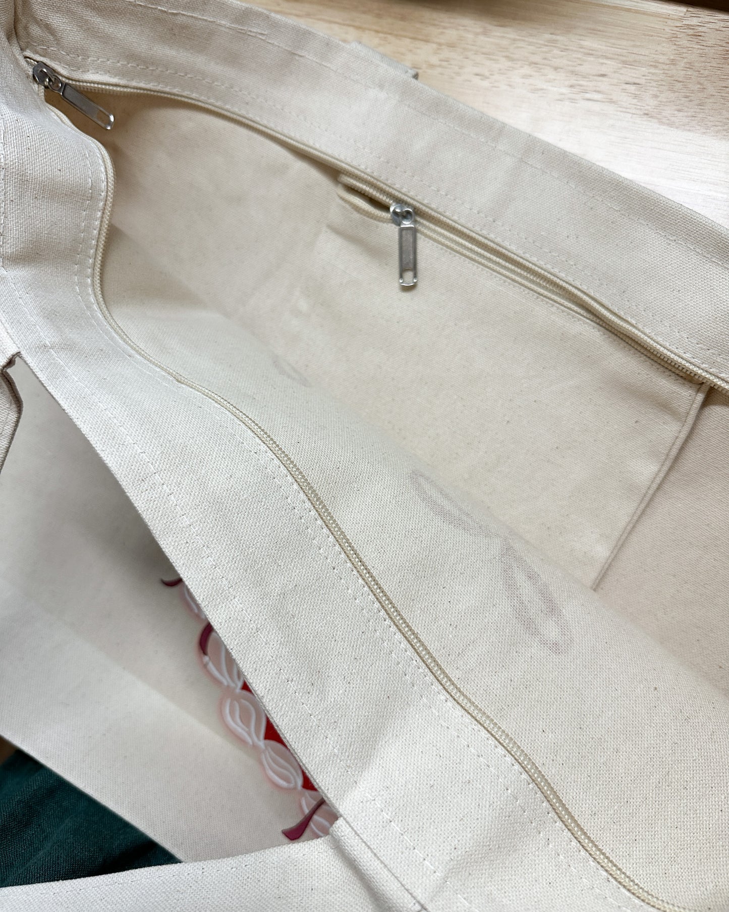 No Human Is Illegal Tote Bag (with Zipper Closure and Inside Pocket)
