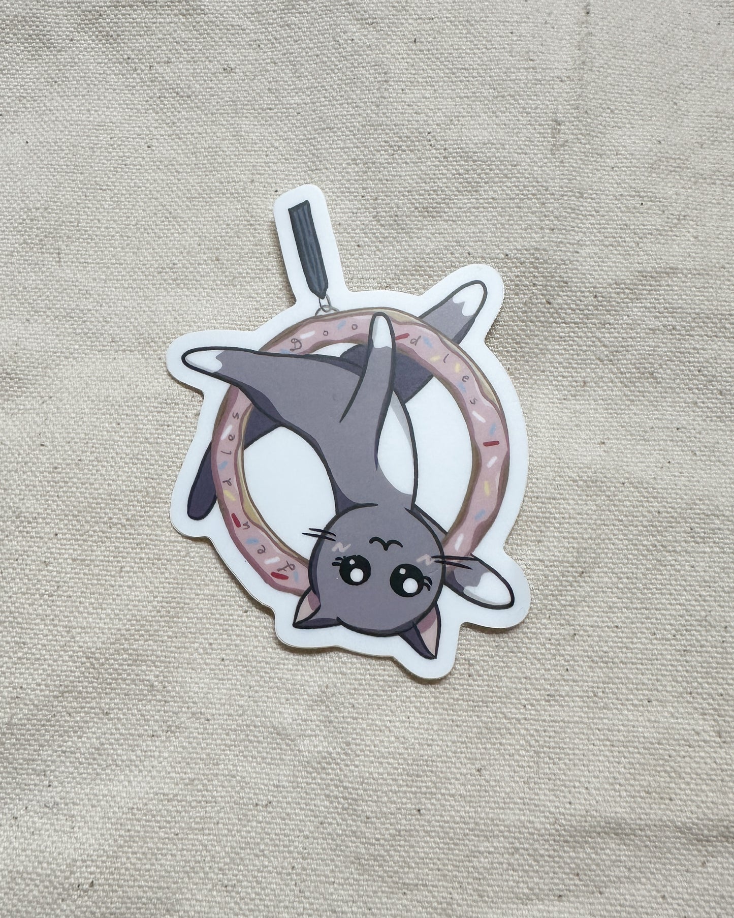 Cat on Donut Lyra Hoop Sticker (Matte)