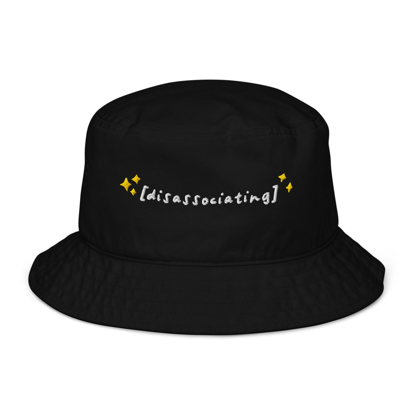 Disassociating Embroidered Organic Cotton Bucket Hat