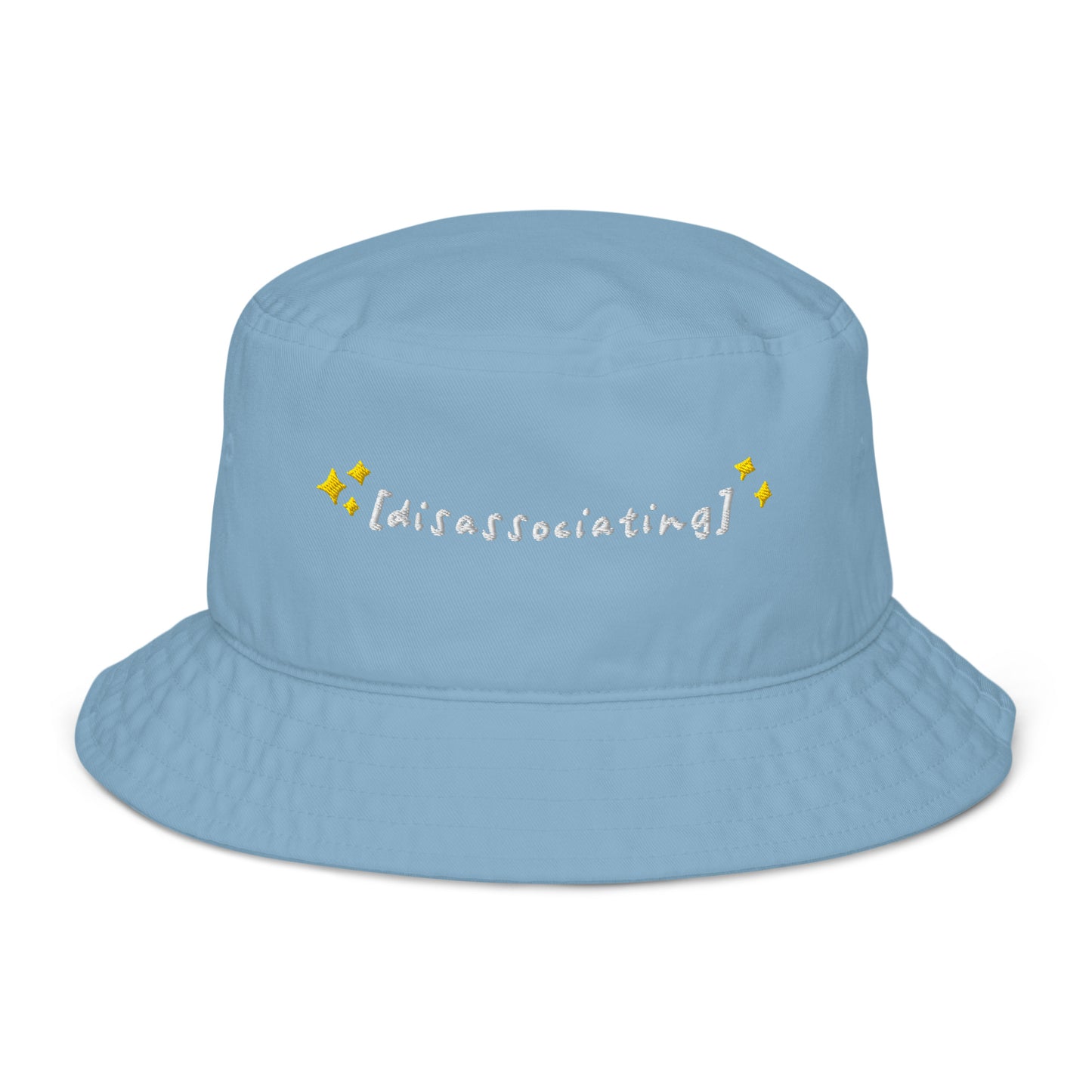 Disassociating Embroidered Organic Cotton Bucket Hat