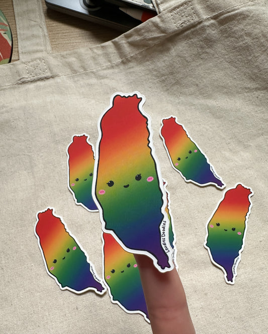 Taiwan Rainbow Shape (Holographic and Matte Vinyl Die Cut Stickers)