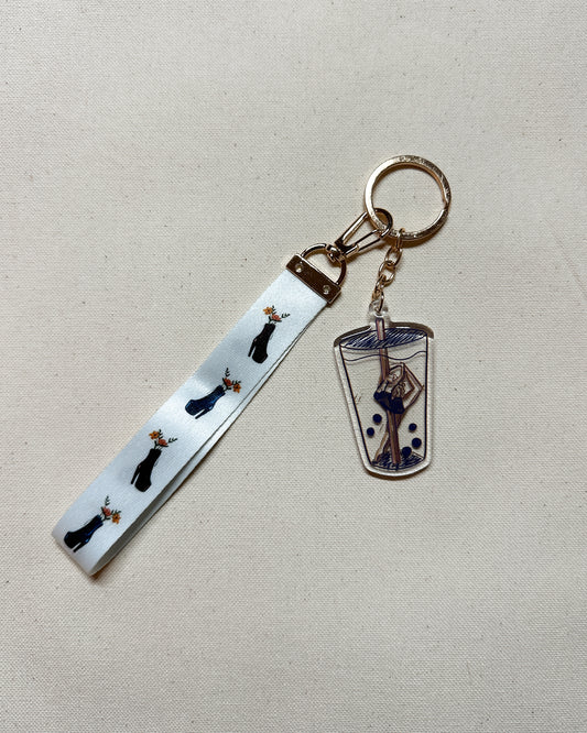 Boba Pearl Dancer Wristlet Lanyard Keychain