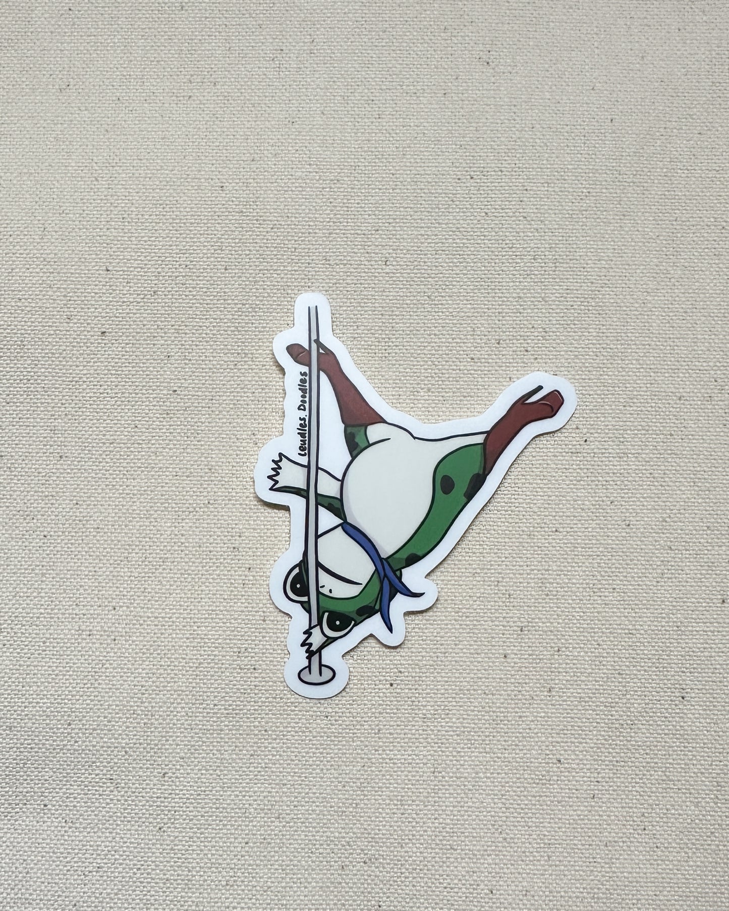 Pole Dancing Frog Sticker (Matte)