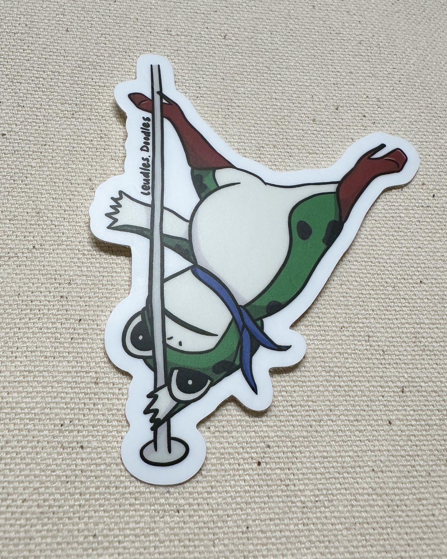 Pole Dancing Frog Sticker (Matte)