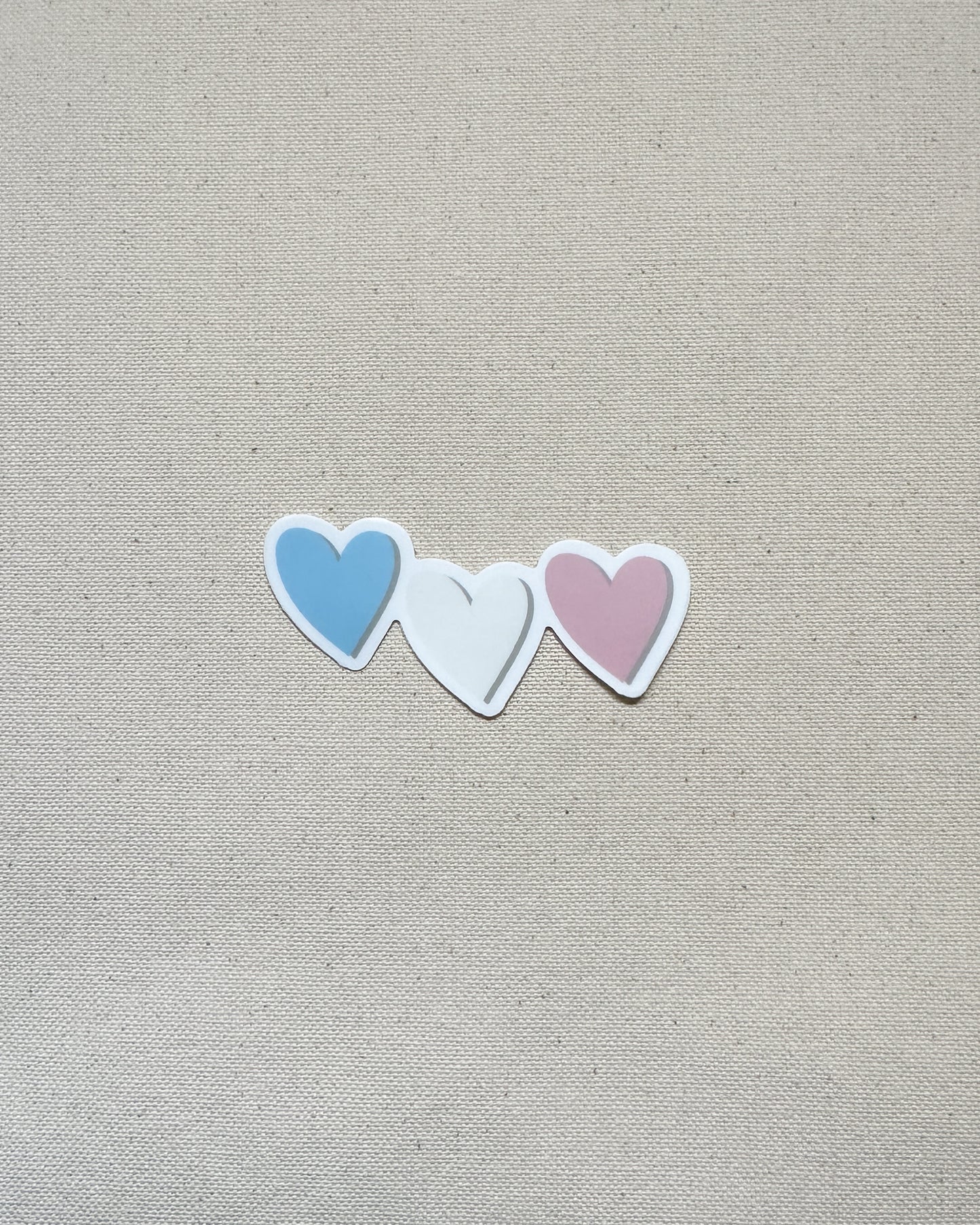 Transgender Subtle Pride Hearts Sticker (Matte)