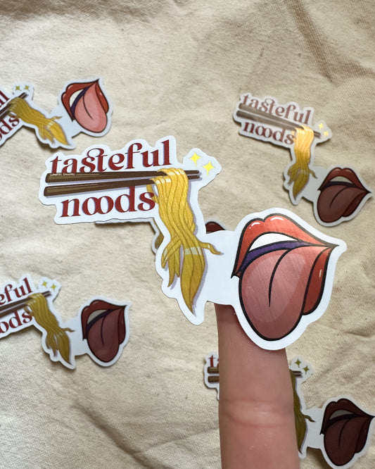 Tasteful Noods, Noodle Pull (Metallic Die Cut Sticker)