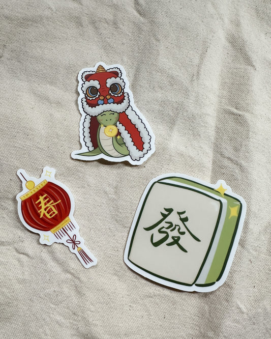 Lunar New Year Sticker Bundle of 3 Stickers (Matte Vinyl Die Cut)
