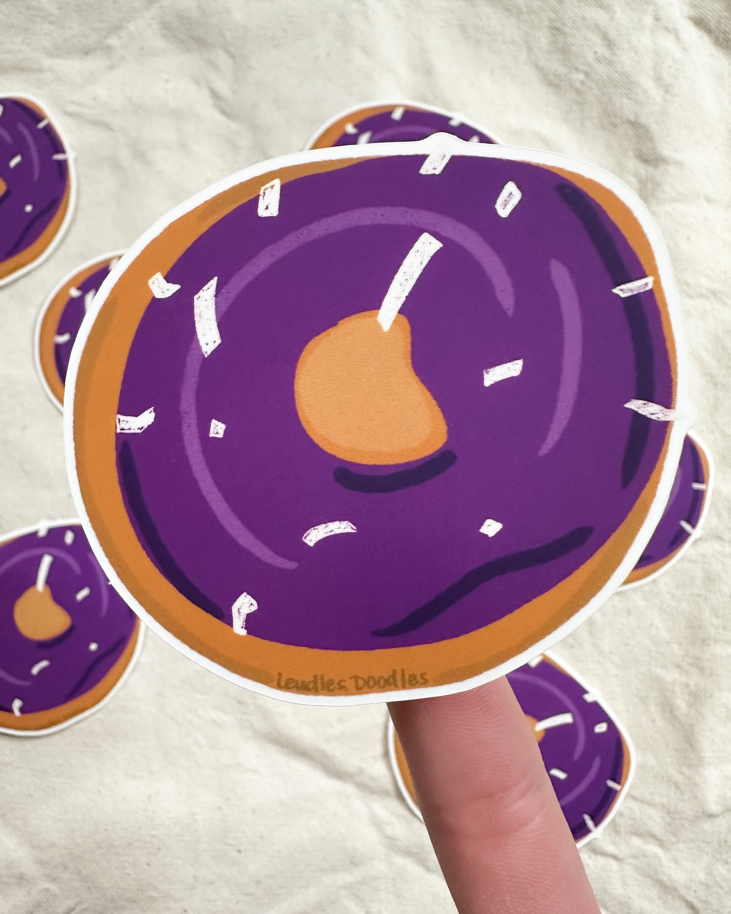 Purple Ube Cocout Donut (Matte Vinyl Die Cut Sticker)