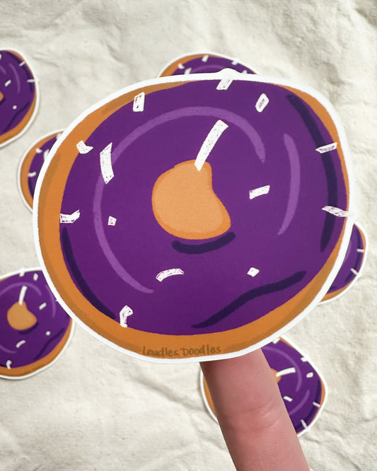 Purple Ube Cocout Donut (Matte Vinyl Die Cut Sticker)