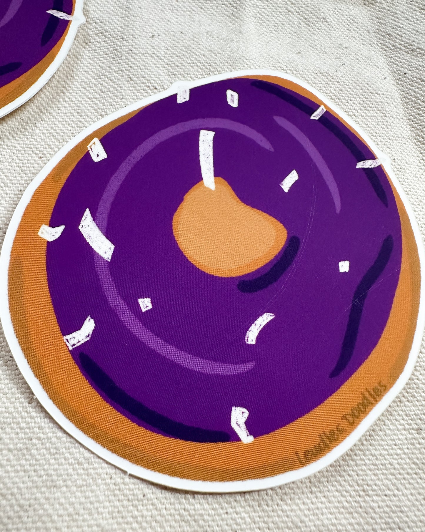 Purple Ube Cocout Donut (Matte Vinyl Die Cut Sticker)