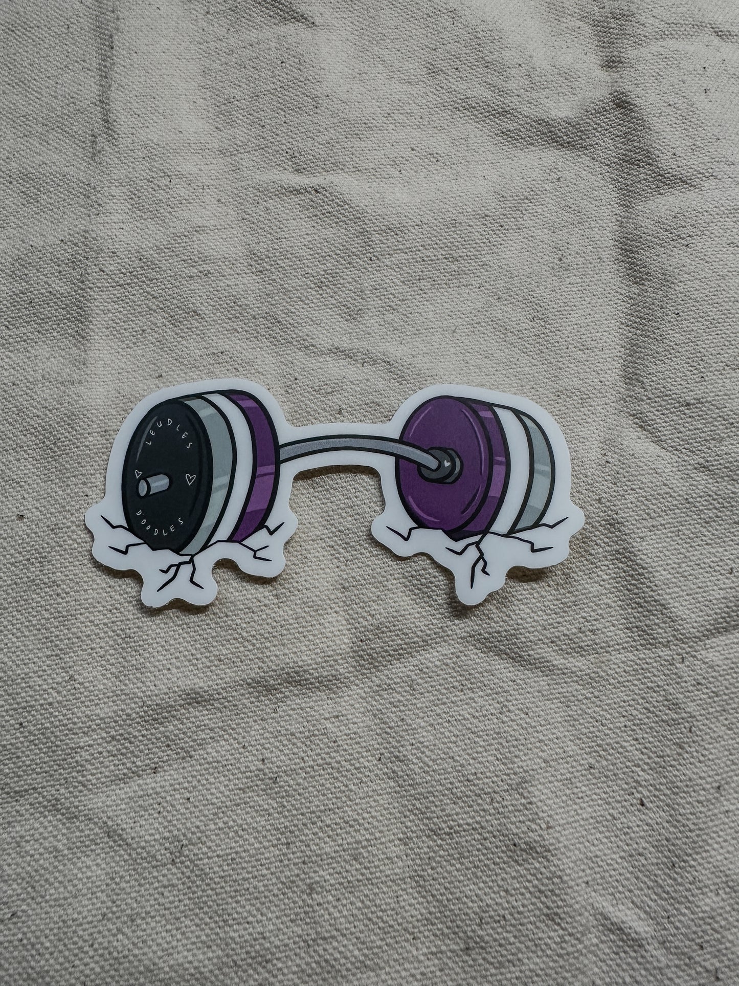 Asexual Subtle Pride Barbell Sticker (Matte)