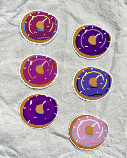 Subtle Pride Donut Stickers (Matte Vinyl Die Cut Stickers)
