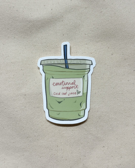 Emotional Support Leaf Juice Sticker (Matte)