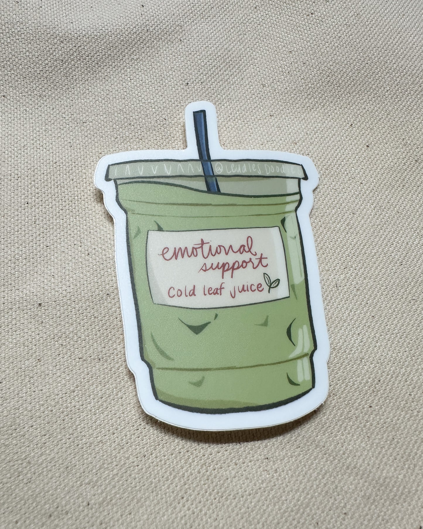 Emotional Support Leaf Juice Sticker (Matte)
