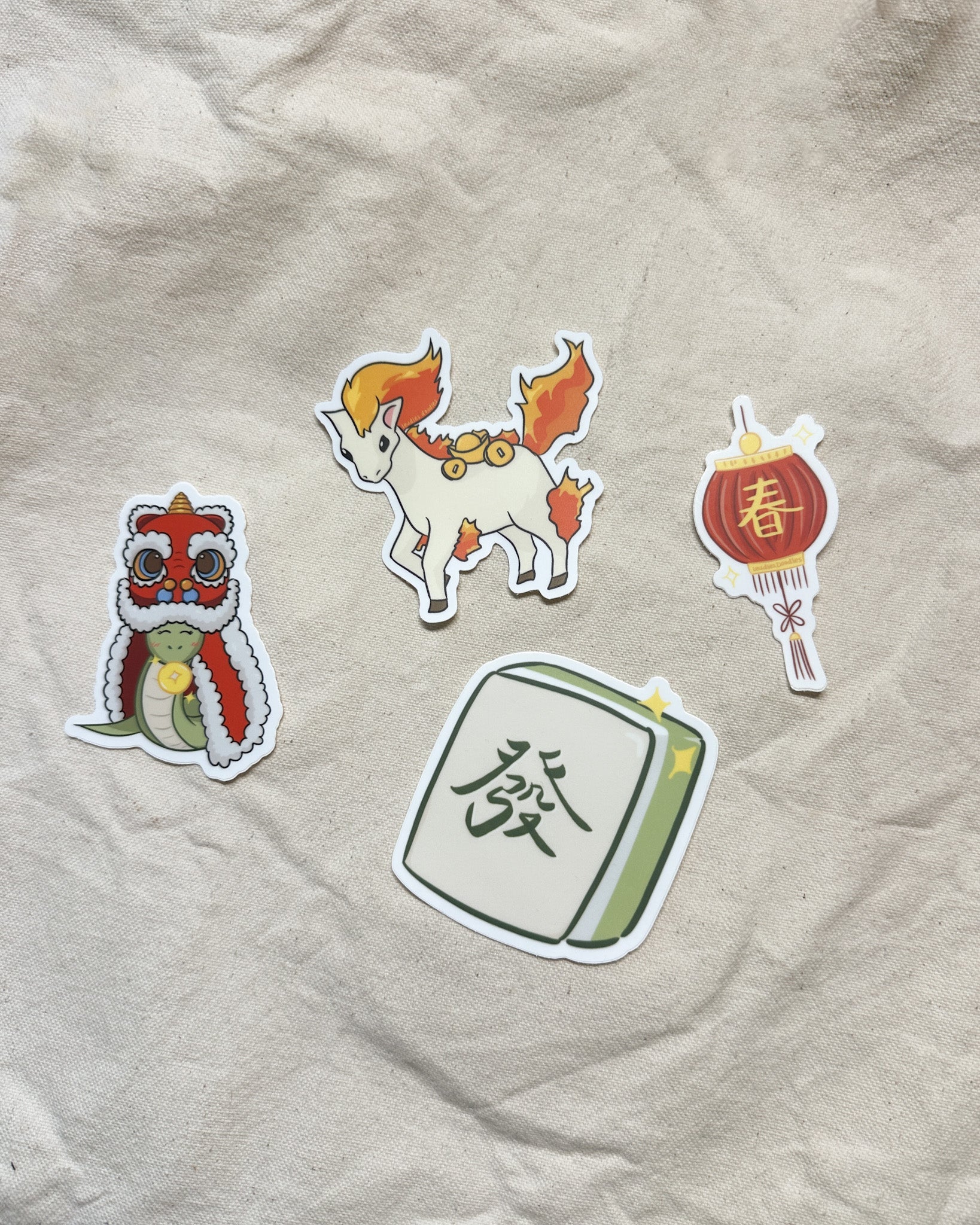 Lunar New Year Sticker Bundle of 4 Stickers (Matte) – Leudles Doodles
