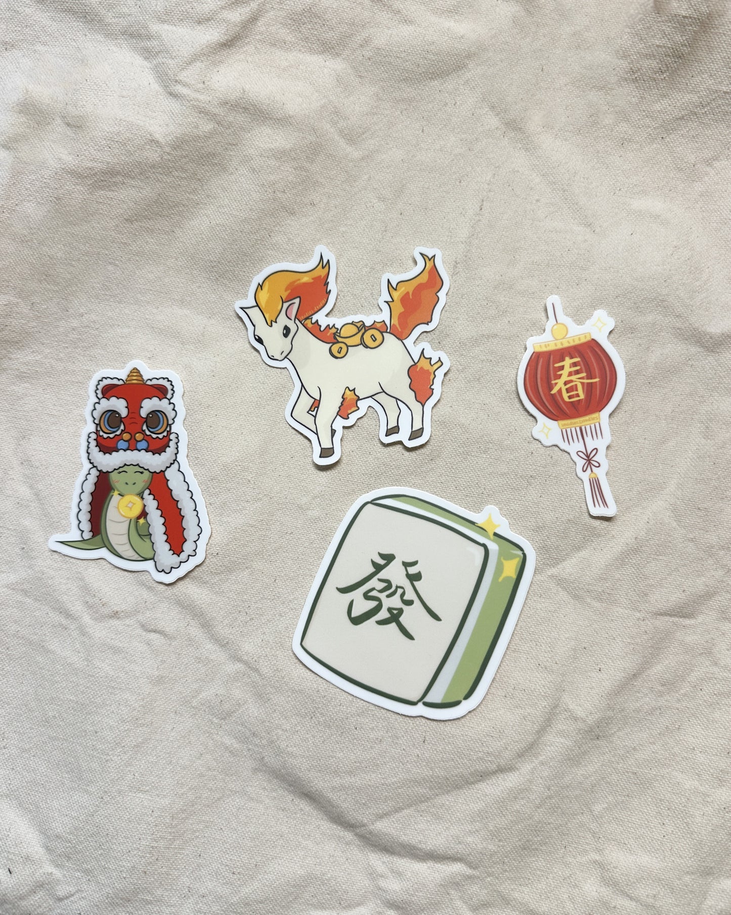 Lunar New Year Sticker Bundle of 4 Stickers (Matte)