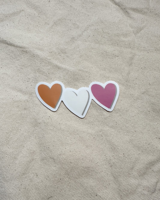 Lesbian Subtle Pride Hearts Sticker (Matte)