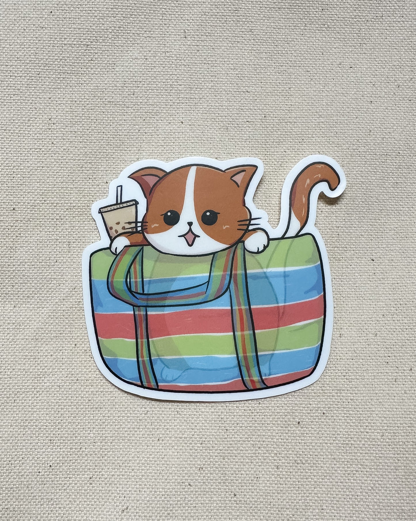 Taiwanese Bag Cat Sticker (Matte)