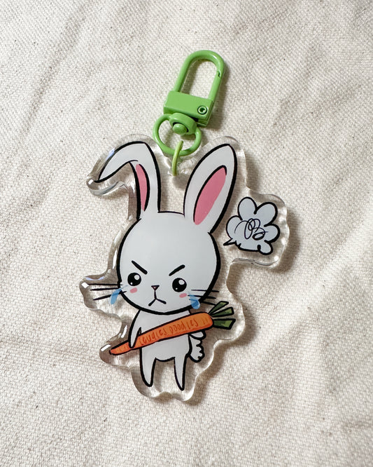 Huffy Bunny with Carrot Acrylic Keychain