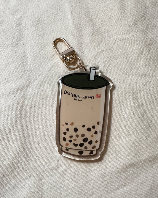 Emotional Support Boba Acrylic Keychain
