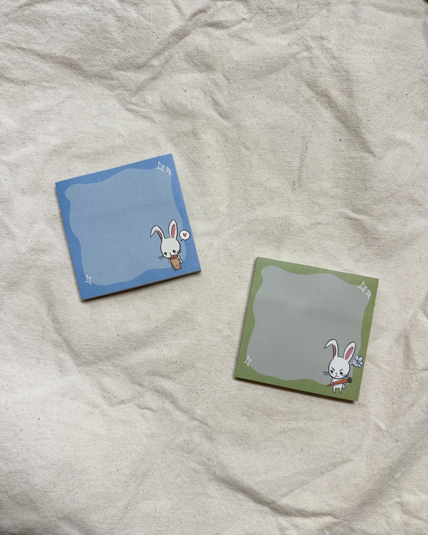 Angry Bunny Green Sticky Notes (7.2cm x 7.2cm)