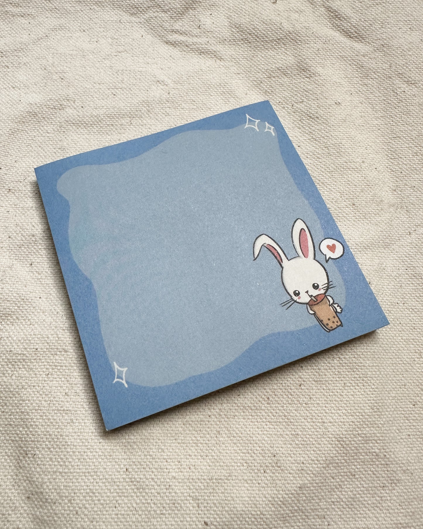 Boba Bunny Blue Sticky Notes (7.2cm x 7.2cm)