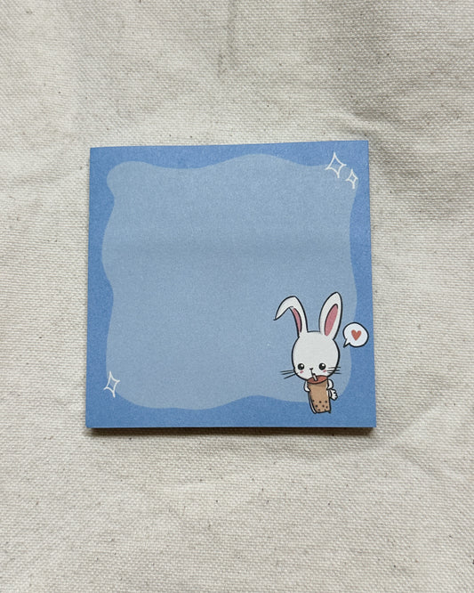 Boba Bunny Blue Sticky Notes (7.2cm x 7.2cm)