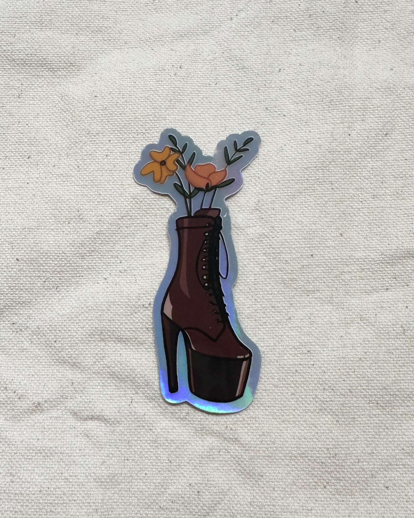 Platform Heels Bouquet Sticker (Holographic)