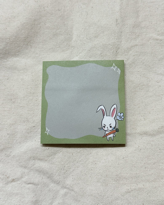 Angry Bunny Green Sticky Notes (7.2cm x 7.2cm)