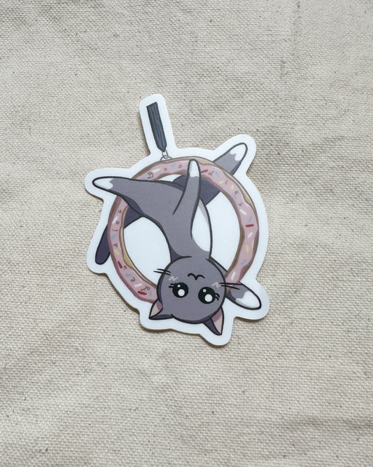 Cat on Donut Lyra Hoop Sticker (Matte)