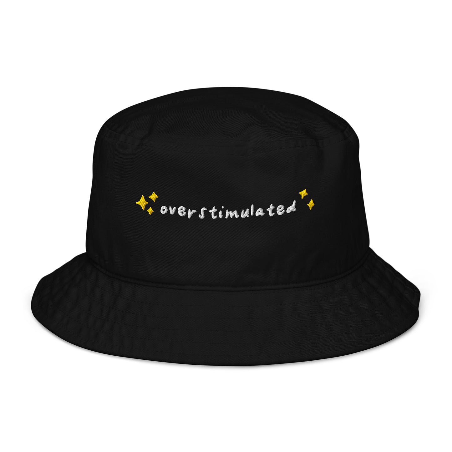 Overstimulated Embroidered Organic Cotton Bucket Hat
