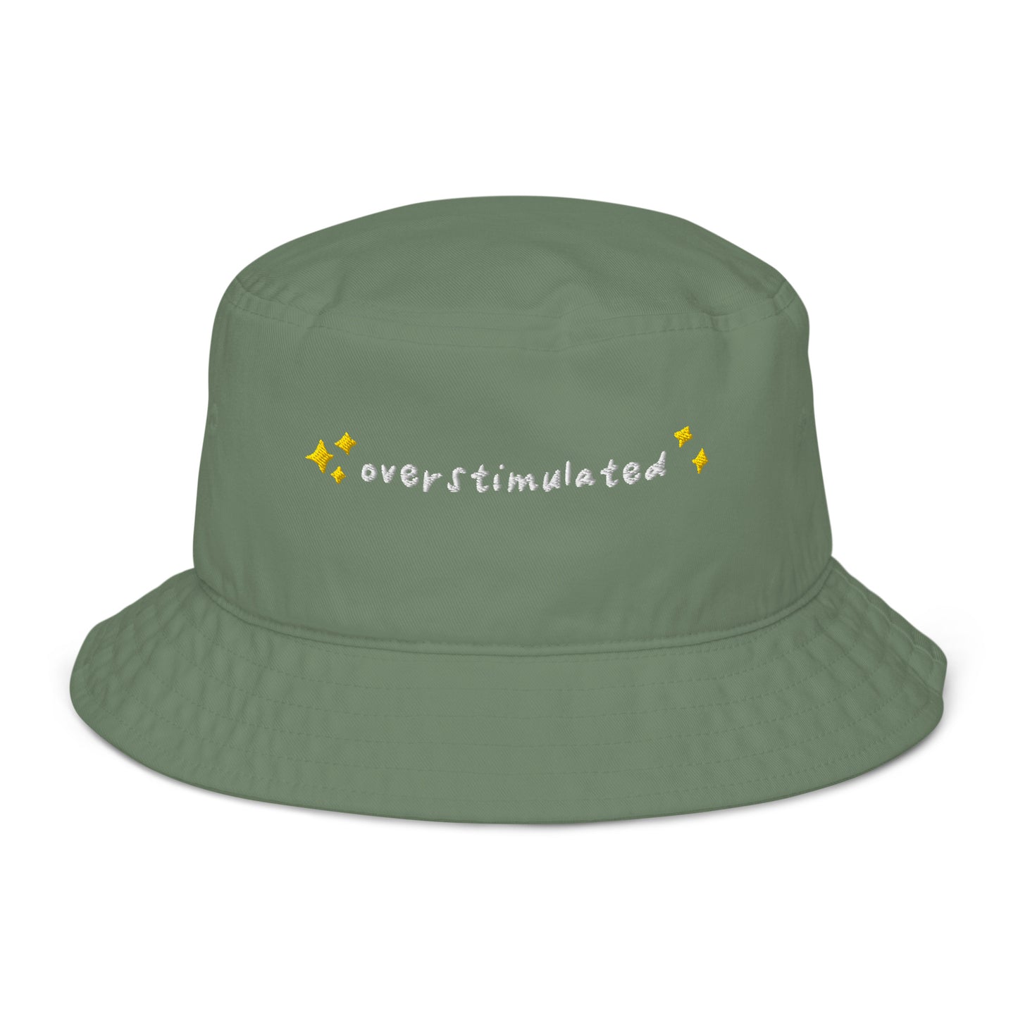 Overstimulated Embroidered Organic Cotton Bucket Hat